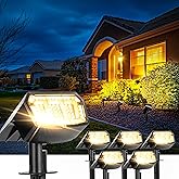 Solar Lights Outdoor Lighting IP65 Waterproof, 63LED Soalr Spotlights, 6 Pack Solar Powered Lights for Outside, Outdoor, Yard