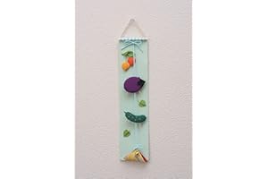 リュウコドウ お盆飾り 盆飾り 可愛い インテリア お盆 御盆 ちりめん 吊りタペストリー(お盆) 約縦34.0(紐除く縦30.0)×横7.0×厚1.3㎝ 供養 初盆 きゅうり なす