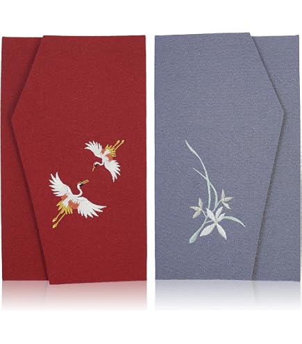 Amazon.co.jp: 綸子刺繍ふくさ2枚セット 日本製 金封袱紗慶弔セット