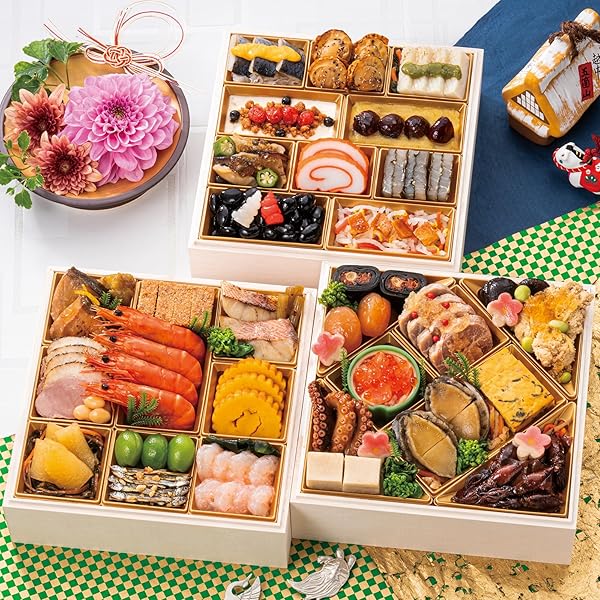 Amazon.co.jp: 富山 千里山荘 おせち料理 2026 二段重 34品 盛り付け
