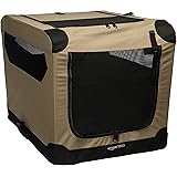 Amazonベーシック 犬用ソフトクレート ペットキャリー 折りたたみ式 46 x 46 x 66 cm ベージュ