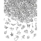 JIALEEY 400 PCS Wholesale Bulk Lots Jewelry Making Charms Mixed Smooth Tibetan Silver Alloy Charms Pendants DIY for Bracelet 