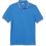 Amazon Essentials Men's Regular-Fit Cotton Pique Tipped Polo