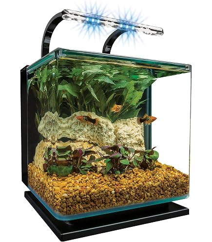 Koller Products 6-Gallon AquaView 360 Aquarium Kit – LED Lights, Power Filter, All-in-One For Betta & Tropical Fish