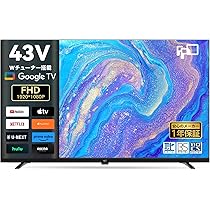 Amazon | FPD 43V型 FHD スマートGoogle TV ダブルチューナー 音声