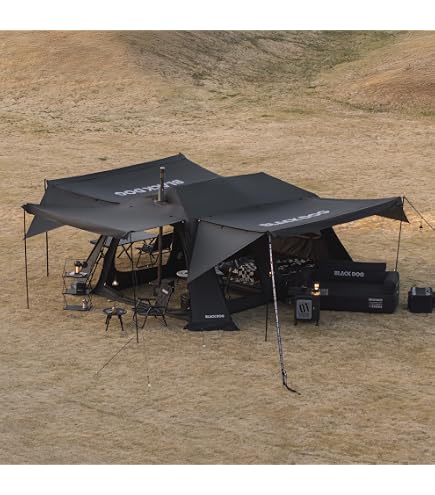 Amazon.co.jp: BLACKDOG(黒犬) OUTDOOR ワンポールテント ワンタッチ