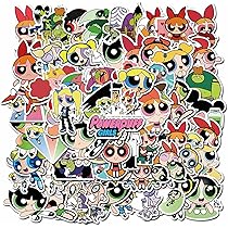 Amazon.co.jp: 70枚の漫画パワーパフガールズアニメ防水シール旅行箱