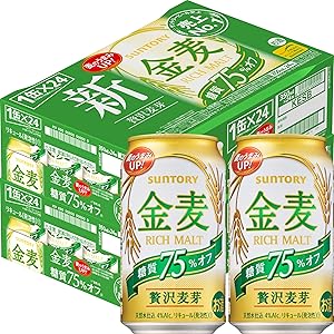 [Amazon限定ブランド] 【新ジャンル/第3のビール】 2ケースまとめ買い サントリー 金麦 糖質75% オフ…
