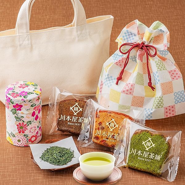 Amazon.co.jp: お茶 お菓子 ギフト プレゼント 上級茶2種と八女