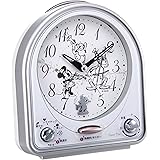 セイコークロック(Seiko Clock) 目覚まし時計 キャラクター ディズニー メロディ搭載 銀色 FD464S