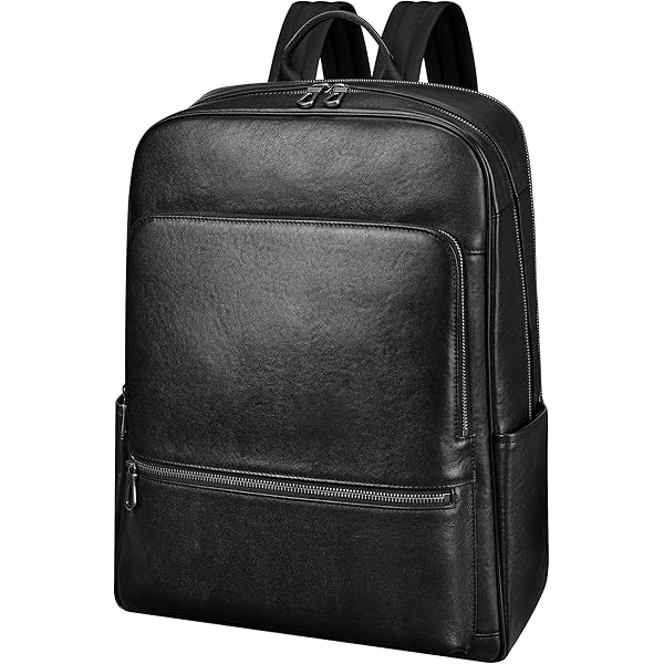 Colins Keirs Black leather backpacks for men, 15.6 inch laptop