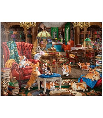 1000 Teile Puzzle „Diving Corgi“ – Niedliches Hundepuzzle Für Erwachsene, 60x60 Cm