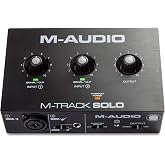 M-AUDIO M-Track Solo USB オーディオインターフェース | 録音、ライブ配信、ポッドキャストをクリアな音質で届けるXLR、ライン、DI入力。プロフェッショナル向けソフトウェア付属