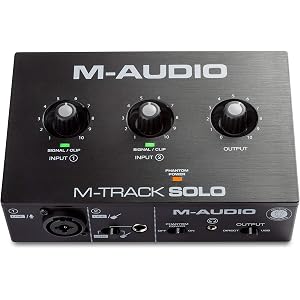 M-Audio レコーディング、ストリーミング、Podcast用USBオーディオインターフェース 1/4XLR入力端子搭…