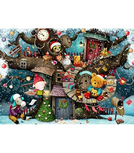 クリスマス パフリース(大) Amazon | ホワイトマウンテン サンタの大きな夜 1000ピース