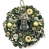 ［ 2024年 mamawreath D クリスマスリース］クリスマス フラワーリース オーナメント 玄関飾り インテリア (クリスマスラメグリーン (WR-28-B))