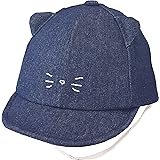 (グリンバディ) GRINBUDDY キッズ ねこ耳 キャップ 男の子 女の子 子供用 日よけ (48cm, デニム)