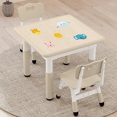 【新着商品】GITAWUSA キッズデスクと２つチェア３点セット 高さ調節可能 Amazon.co.jp: GITAWUSA キッズデスクと2つチェア3点セット 高さ調節
