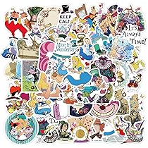 不思議の国のアリス キャンバスアート ステッカー 不思議の国のアリス ミニキャンバスアート アリス と 白うさぎ