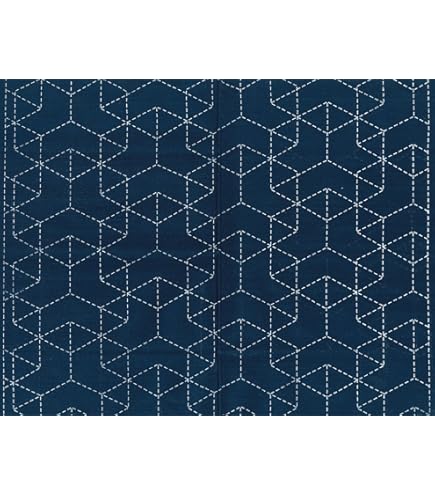 Amazon | ナスカ(NASKA) 刺し子布 藍染め 1麻の葉 35×38cm ブルー