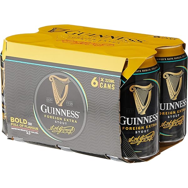 Guinness Foreign Extra Stout Beer Can 320ml Pack Of 24 Amazon Sg