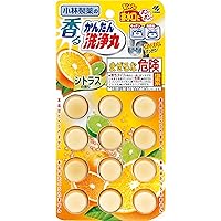 小林製薬の香るかんたん洗浄丸 シトラスの香り 12錠 【排水口 洗浄】 ニオイ ぬめり取り パイプ洗浄剤 パイプクリーナー シンク・洗面台・お風呂の排水口洗浄に