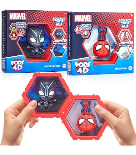 WOW! PODS Marvel Avengers – Ms Marvel Con Testa Bobble E Luci UV, Giocattolo Collezionabile Ufficiale