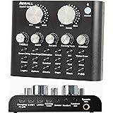 Femate Bluetooth ボイスチェンジャー エフェクターボード 3.5mmオーディオインターフェース ミキサー 音楽 楽器/Phone iphone ipadスマホ/PC用サウンドカード ミニDJデバイス YouTube Facebookな