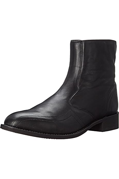 mens black dress boots with zipper