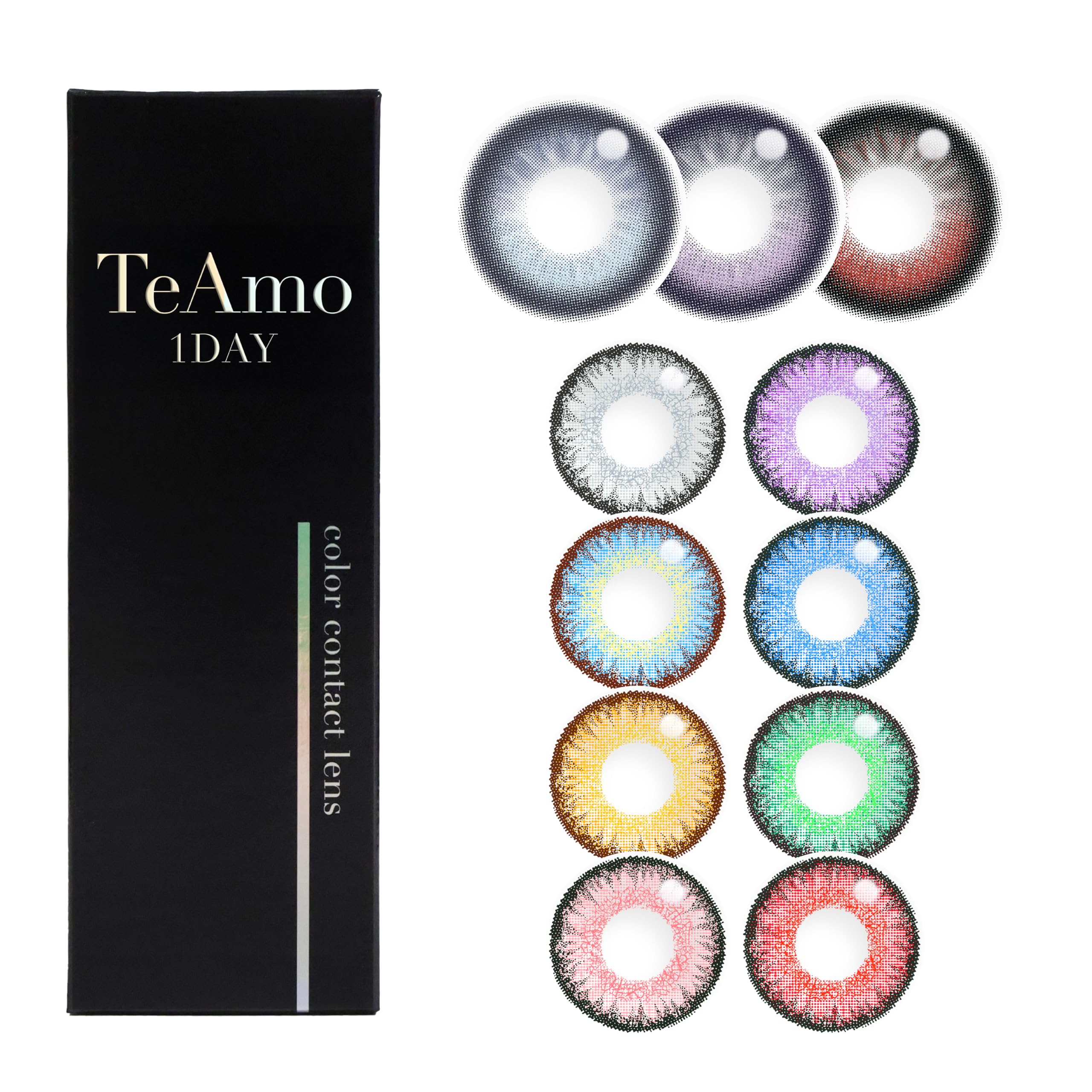 カラコン ティアモ TeAmo ワンデー【度あり 度なし】14.5mm 1DAY トゥルーレッド ハロウィン コスプレ 【10枚入り】_0.00
