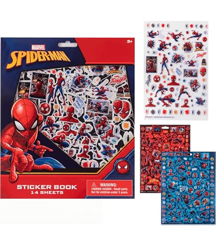 Amazon | マーベル スパイダーマン ステッカー ブック オーバー 200+