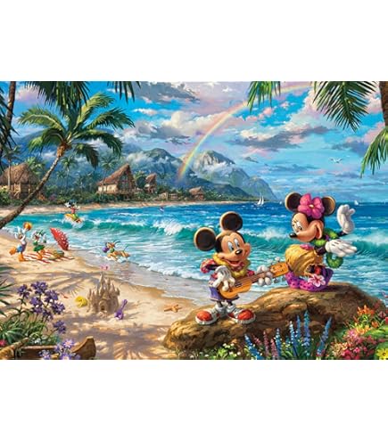 【完成品】ジグソーパズル1000ピース　ディズニー　ハワイ　木製フレーム付き 完成品】ジグソーパズル1000ピース ディズニー ハワイ 木製