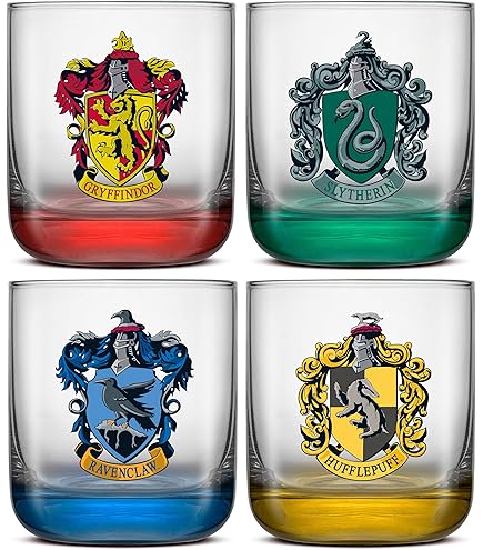 Harry Potter Pint-Glas-Set Mit Hauswappen – 4 Gläser à 473 Ml Für Gryffindor, Slytherin, Hufflepuff & Ravenclaw