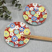 Amazon | 和座の蔵 お皿 おしゃれ 小皿 九谷焼 縁起 豆皿 梅菊紋様 2枚