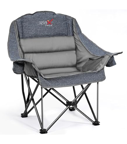 Heavy Duty Camping Chairs Oversized Camping Chair With Adjustable Backrest - Heavy Duty Folding Chair Supports 330lbs, Cup Holder & Pocket 330 Lb Capacity Chair