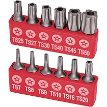 SKZIRI 8er Set Torx-Sicherheits-Bits – T8 Bis T40, Magnetisch, 6,35 Mm Sechskant | Aus Stoßfestem S2-Stahl