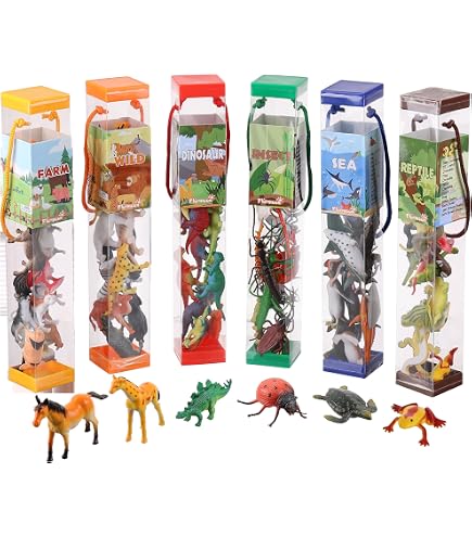 Amazon.co.jp: 小動物フィギュアおもちゃ6個パック、78個 リアルなミニ