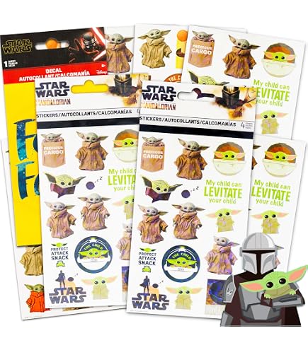 Star Wars Decals Set – 3 Premium Aufkleber (Yoda, Star Wars Logo, X Wing) Für Laptop, Auto, Wasserflaschen