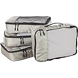 AmazonBasics 4-Piece Packing Cube Set - Medium, Gray