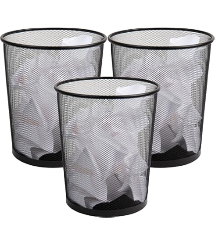 Ciieeo Green Mesh Trash Can - 26.5x28cm Metal Wire Office Wastebasket