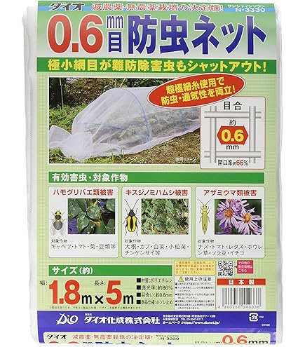 Amazon | シンセイ 防虫ネット 0.6mm目 幅1.35m×長さ20m | 防鳥・防獣