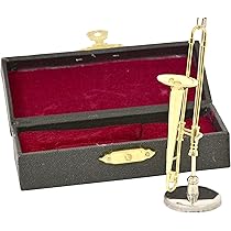 ミニチュア楽器　ホルン ミニチュア楽器 フレンチホルン 約1/6サイズ ゴールド SUNRISE