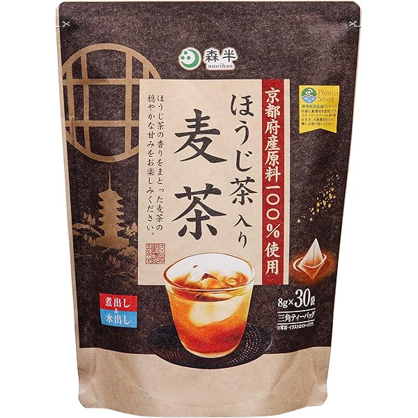 Amazon | 森半 ほうじ茶入り麦茶 (8g×30P)×3個 | 森半 | ハーブ