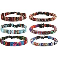 HZMAN Mix 6 Wrap Bracelets Men Women, Hemp Cords Ethnic Tribal Bracelets Wristbands