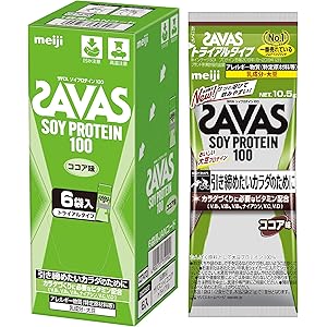 明治 ザバス(SAVAS) ソイプロテイン100 ココア味 トライアルタイプ 10.5gx6袋
