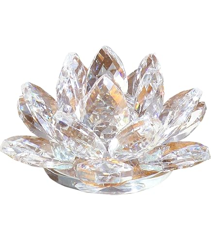 Amazon.co.jp: 蓮の花 クリスタル ガラス 置物 インテリア 花 ハス