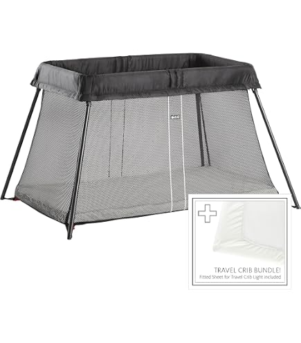 Amazon.co.jp: BABYBJORN Travel Crib Light, Black by BabyBj? rn