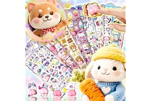 KIMOC おしりぷにぷにシール ぷくぷく 3Dカートゥーン 3D立体 かわいい デコステッカー ごほうびシール キャラクター 手帳 スマホケース 装飾用 マシュマロ 子供 大人の図鑑 プレゼント 飾り用 DIY用 貼り付け (2枚（柄おまかせ）)