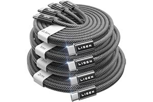 LISEN USB C & USB C ケーブル 急速充電【60W/4本】Type-c ケーブル タイプc (家族のデバイス、一セットでまかなう) PD たいぷしー充電器 CtoC コード 高耐久 48本ナイロン織り 複数台同時充電可能 iPhone 17 16 15 Pro Max Air Plus/Galaxy S25 24/ipad/Switchなど対応【0.5m+1m+1m+2m】