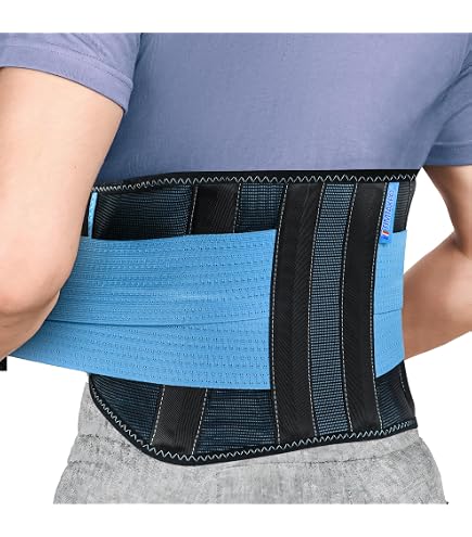 BraceAbility Adjustable Lumbar Decompression Back Brace - Semi-Rigid Support Belt For Disc Injury, Surgery Recovery (Large 40-45")